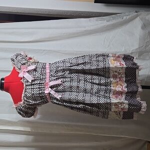 Cute Felicia Teddy Bear OP Lolita Dress BlackxPink